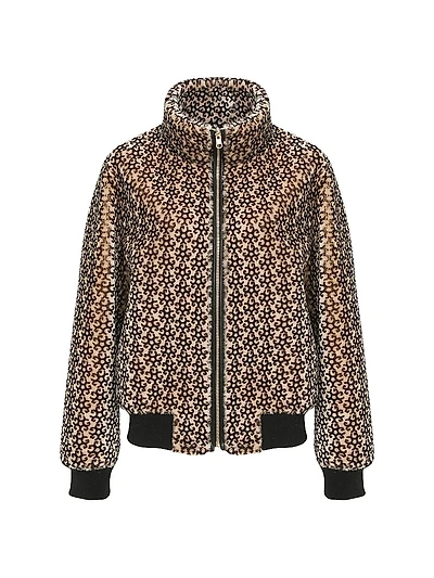 Reversible Select Shearling Lamb Insignia Bomber Jacket