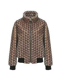 Reversible Select Shearling Lamb Insignia Bomber Jacket