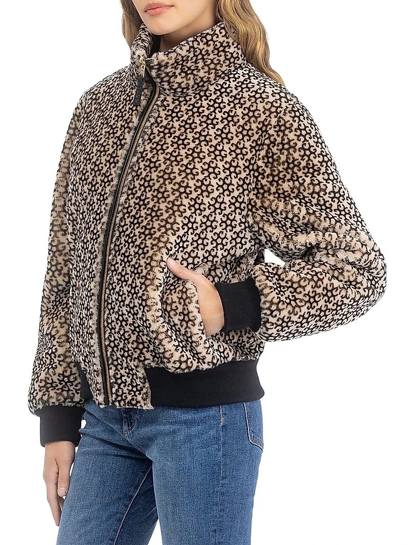 Reversible Select Shearling Lamb Insignia Bomber Jacket