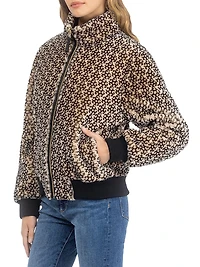 Reversible Select Shearling Lamb Insignia Bomber Jacket