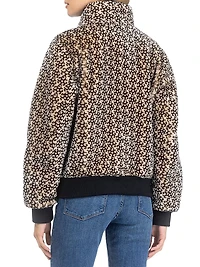Reversible Select Shearling Lamb Insignia Bomber Jacket