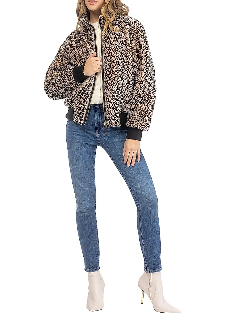 Reversible Select Shearling Lamb Insignia Bomber Jacket