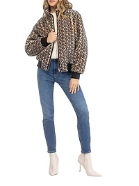 Reversible Select Shearling Lamb Insignia Bomber Jacket