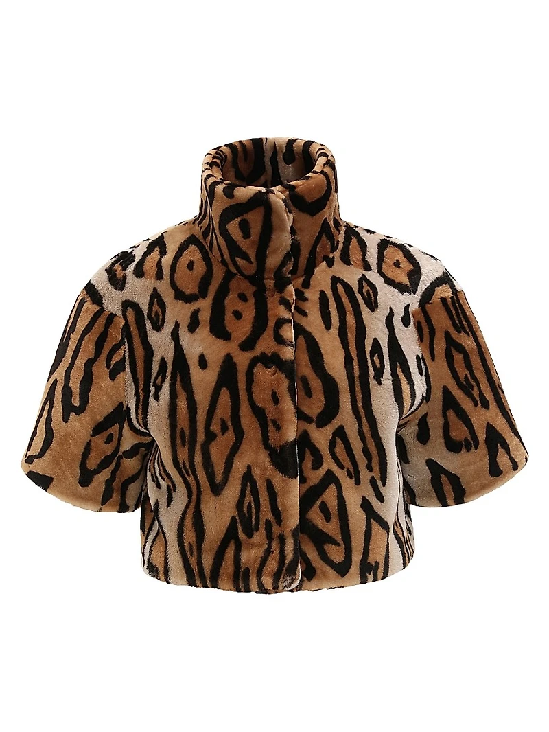 Select Shearling Lamb Bolero with Cropped Sleeves