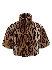 Select Shearling Lamb Bolero with Cropped Sleeves