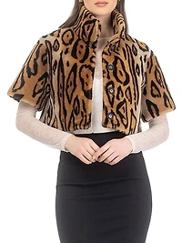 Select Shearling Lamb Bolero with Cropped Sleeves
