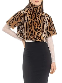 Select Shearling Lamb Bolero with Cropped Sleeves
