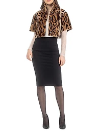 Select Shearling Lamb Bolero with Cropped Sleeves