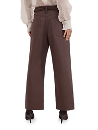 Couture Cotton Gabardine Square Chino Trousers with Monili