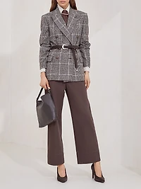 Couture Cotton Gabardine Square Chino Trousers with Monili