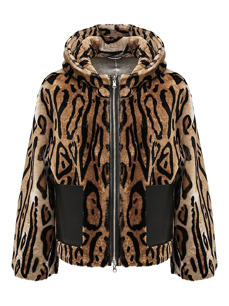 Reversible Select Shearling Lamb Hooded Jacket