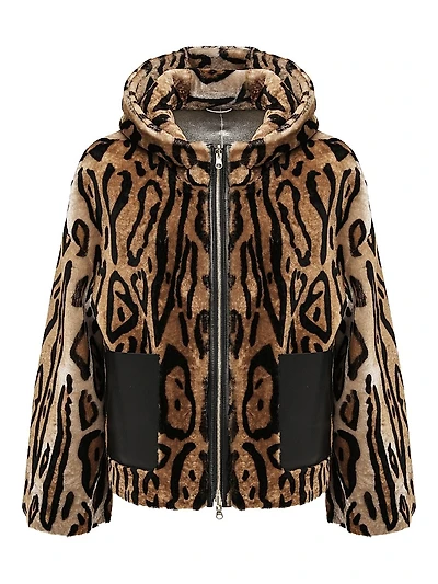 Reversible Select Shearling Lamb Hooded Jacket
