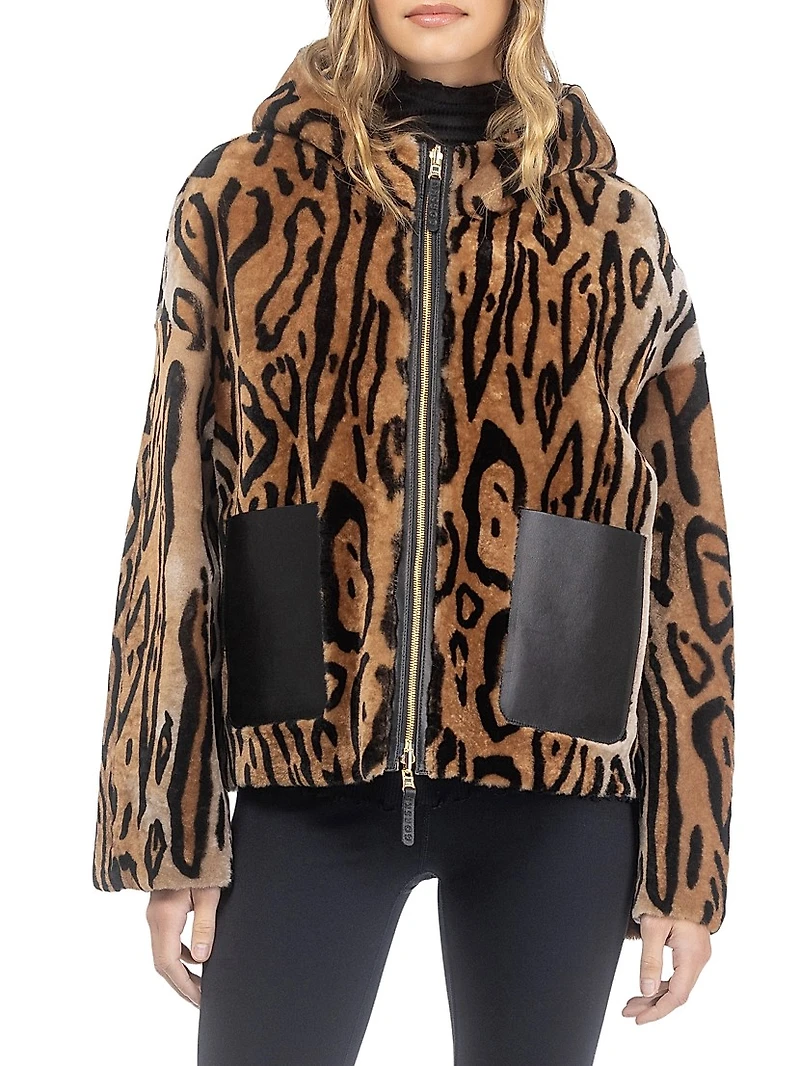 Reversible Select Shearling Lamb Hooded Jacket