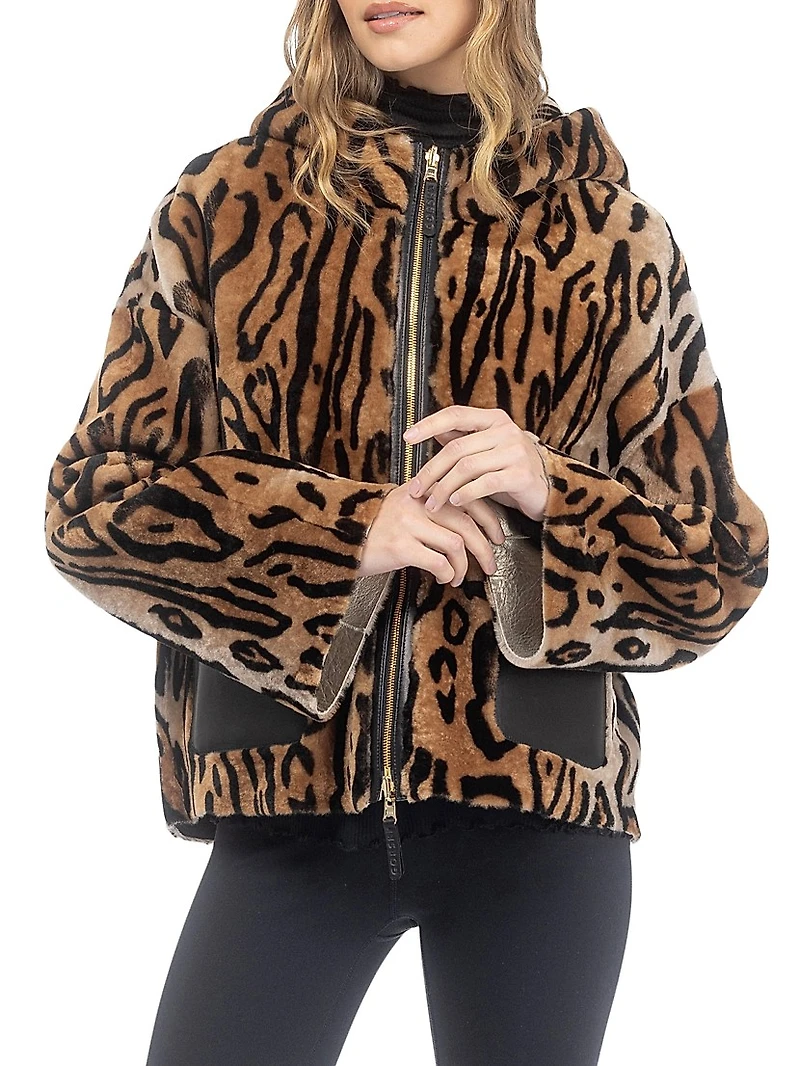 Reversible Select Shearling Lamb Hooded Jacket