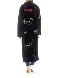 Select Shearling Lamb Embroidered Love Coat