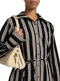 Abby Striped Cotton Poplin Tie-Waist Shirtdress