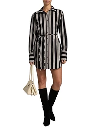 Abby Striped Cotton Poplin Tie-Waist Shirtdress