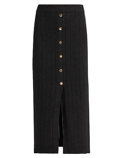 Mia Open-Knit Midi-Skirt