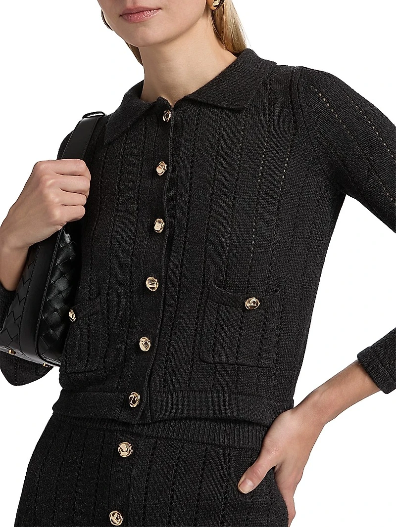 Nanette Open-Knit Cotton-Cashmere Cardigan