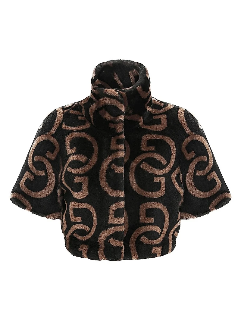 Reversible Printed Merino Shearling Lamb Bolero