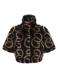 Reversible Printed Merino Shearling Lamb Bolero