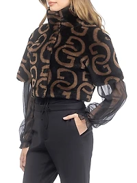 Reversible Printed Merino Shearling Lamb Bolero