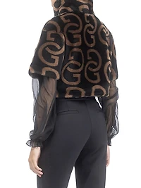 Reversible Printed Merino Shearling Lamb Bolero