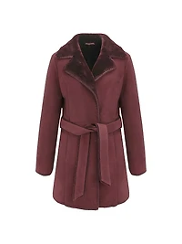 Merino Shearling Lamb Stroller with Embroidered Trim Belt