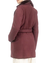 Merino Shearling Lamb Stroller with Embroidered Trim Belt