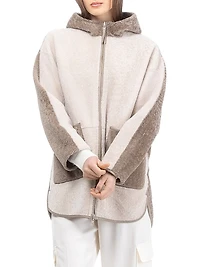 Textured Shearling Lamb Parka
