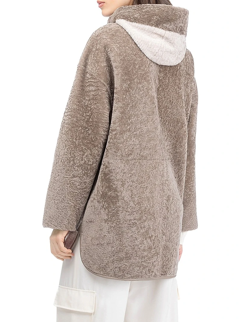 Textured Shearling Lamb Parka