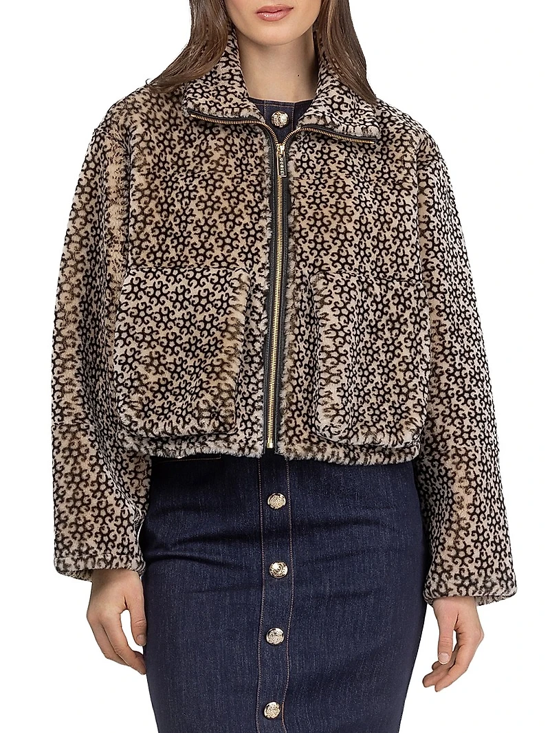 Select Shearling Lamb Insignia Zip Jacket