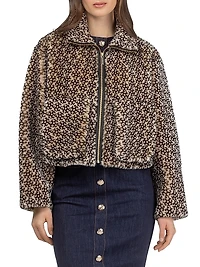 Select Shearling Lamb Insignia Zip Jacket