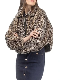 Select Shearling Lamb Insignia Zip Jacket