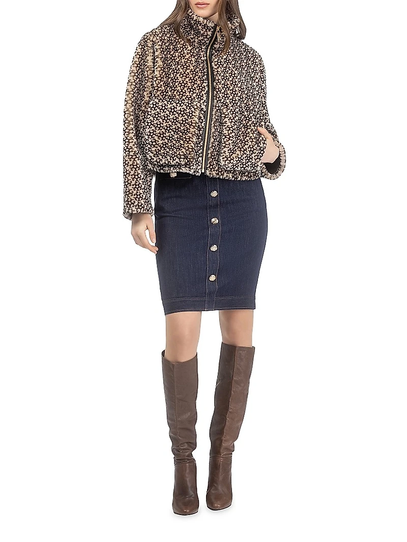 Select Shearling Lamb Insignia Zip Jacket