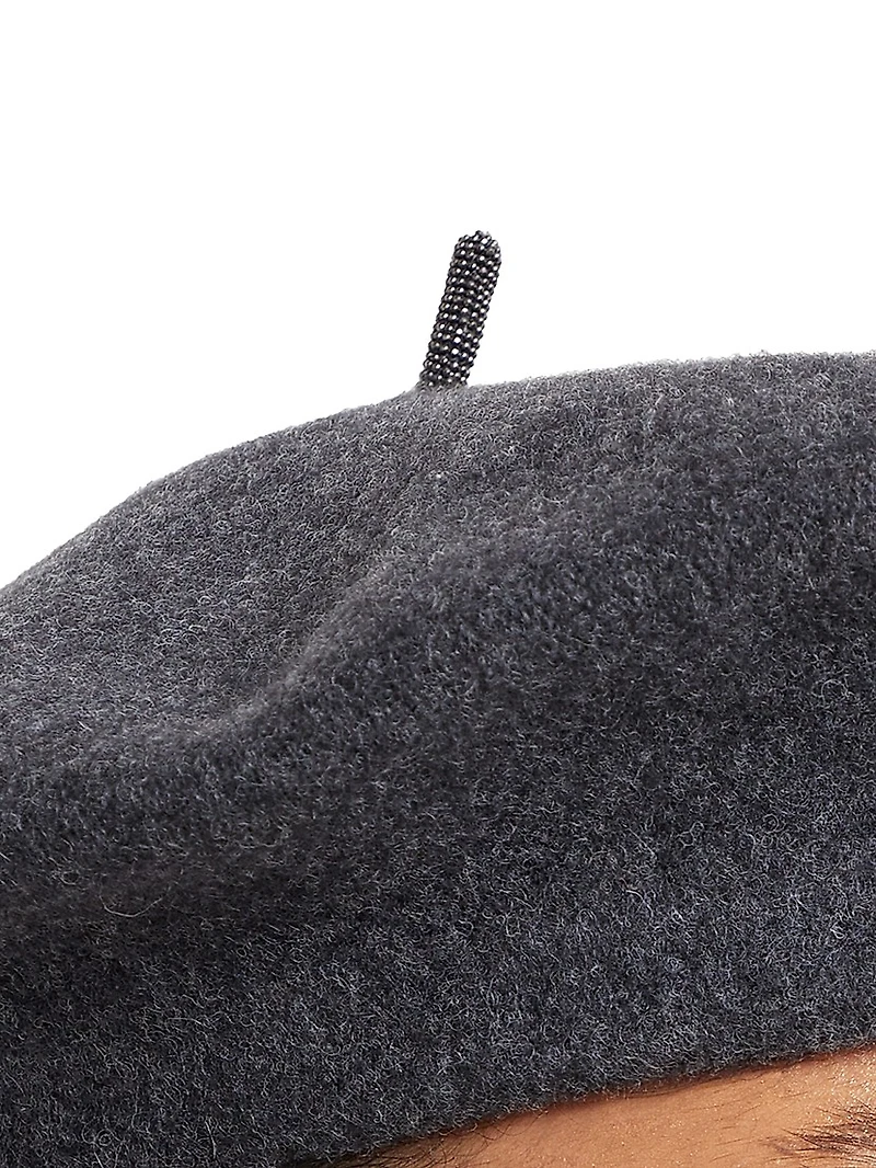 Wool Beret with Precious Detail