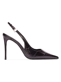 Branca 100MM Croc Slingback Pumps