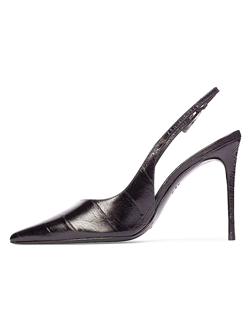 Branca 100MM Croc Slingback Pumps
