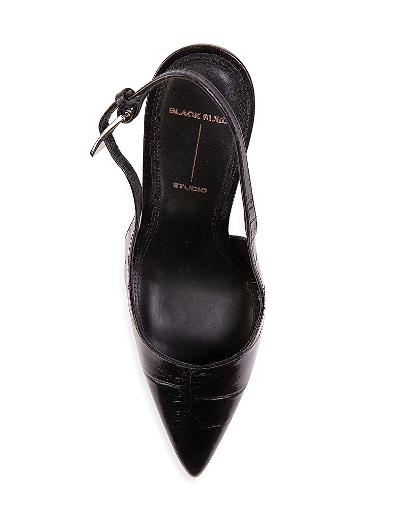 Branca 100MM Croc Slingback Pumps