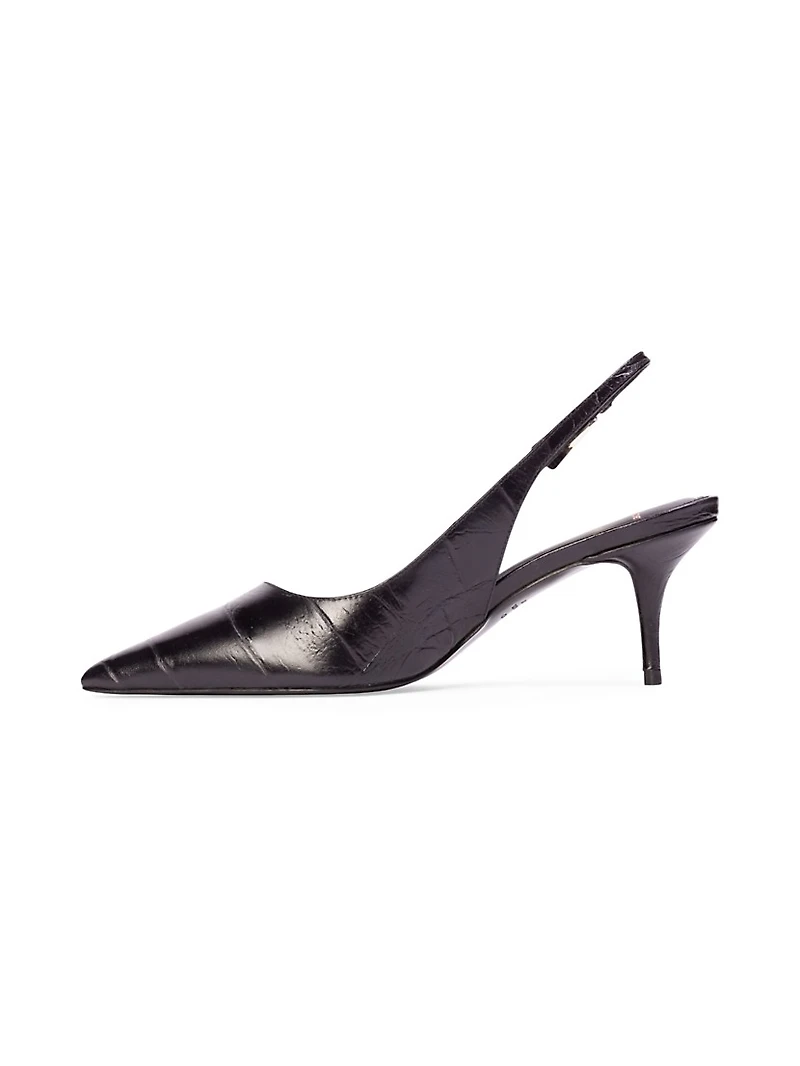 Branca 65MM Croc Slingback Pumps