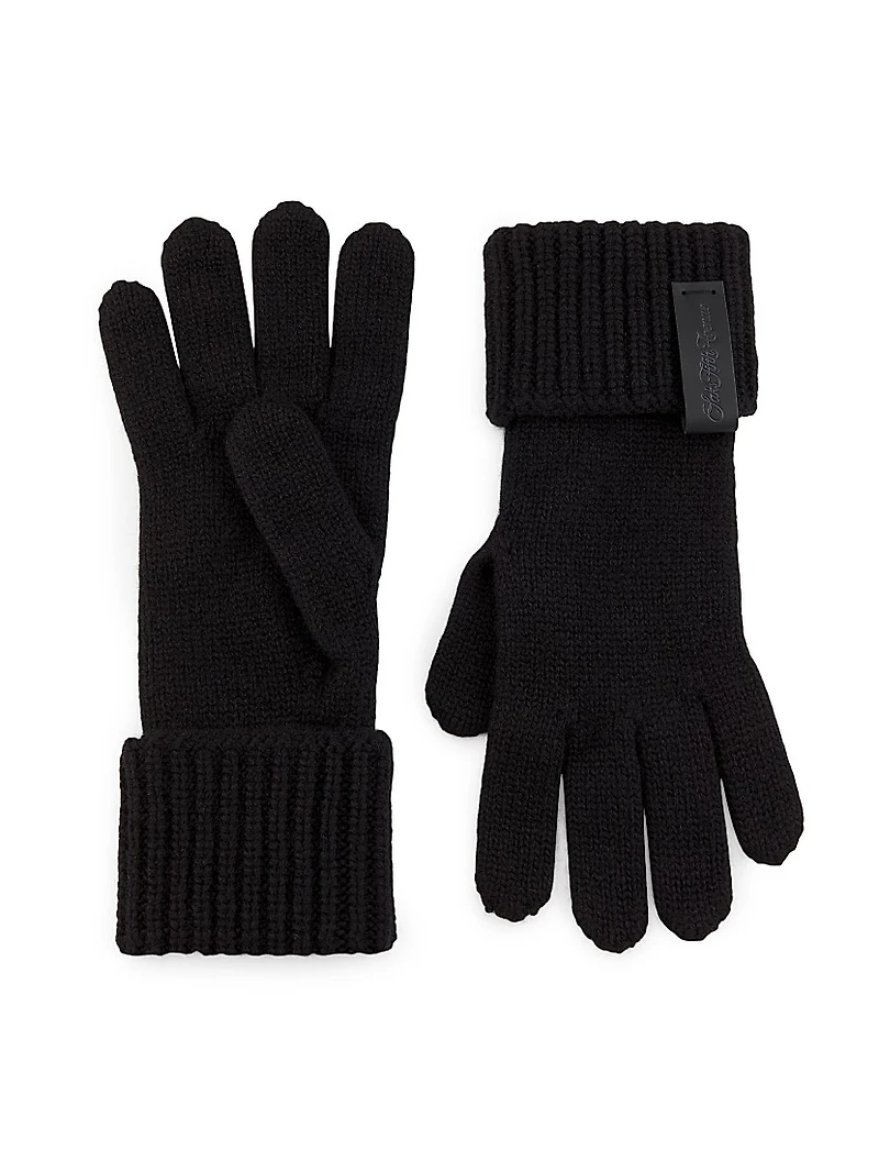 Logo Wool-Cashmere Gloves
