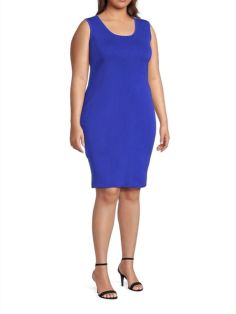 Plus Knitted Knee-Length Dress