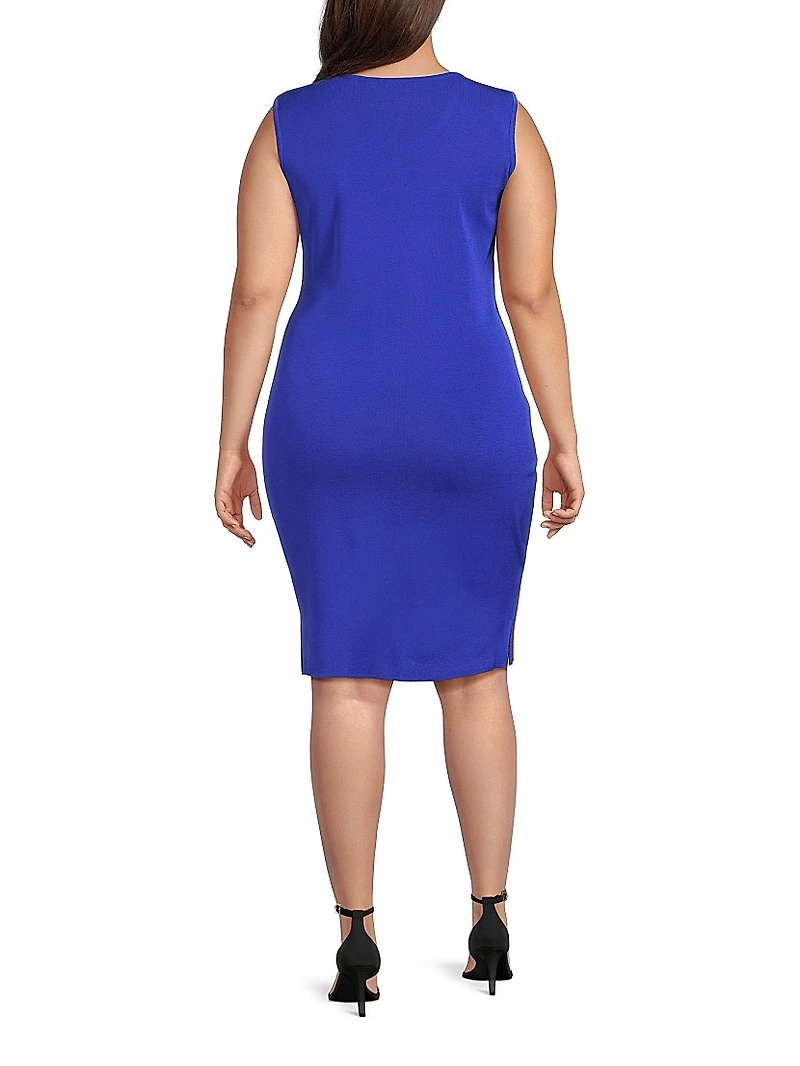 Plus Knitted Knee-Length Dress