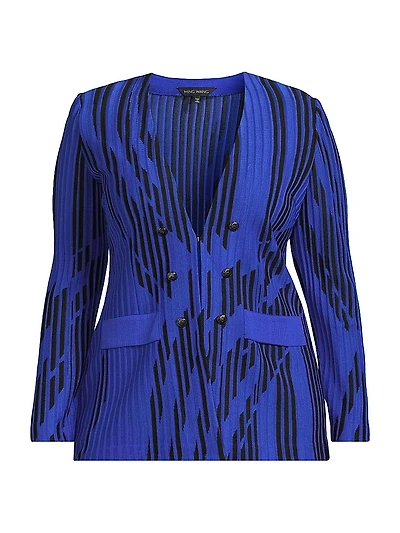 Plus Two-Toned Knit Tailored-Fit Jacket
