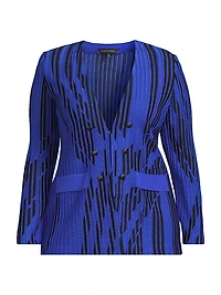 Plus Two-Toned Knit Tailored-Fit Jacket