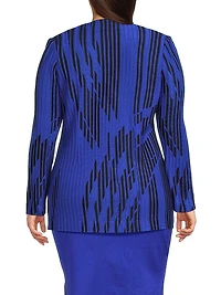 Plus Two-Toned Knit Tailored-Fit Jacket