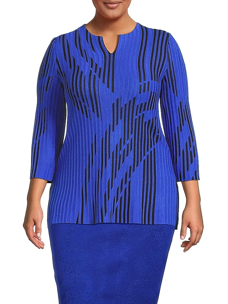 Plus Two-Toned Tunic Top