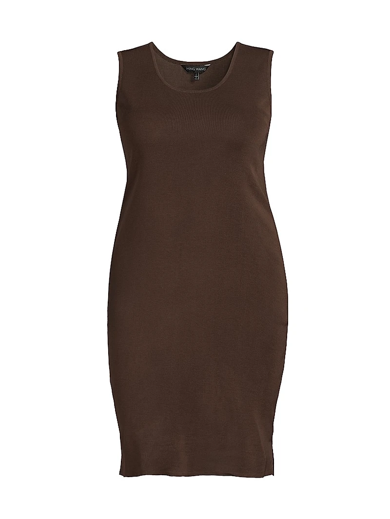 Plus Knitted Knee-Length Dress