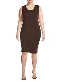 Plus Knitted Knee-Length Dress
