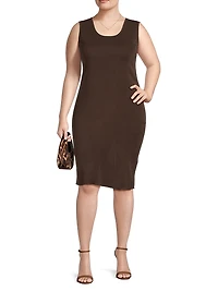 Plus Knitted Knee-Length Dress